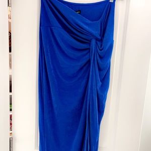 Royal blue long slit skirt